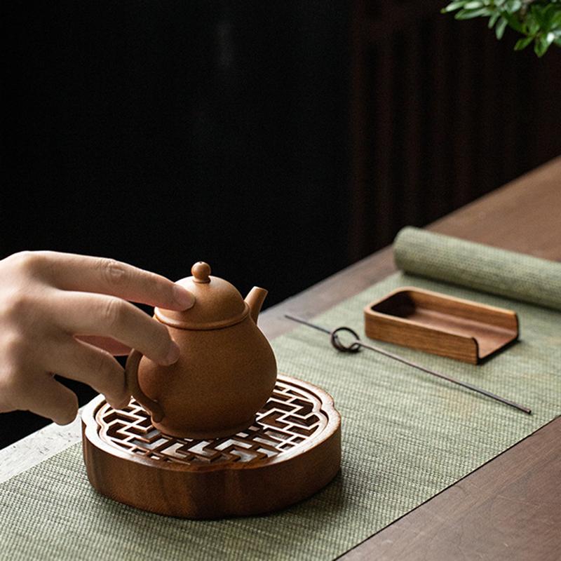 Product Introduction of Tea tray, walnut solid wood tea tray, small water storage pot holder for household use, hand polished wooden tea tray 7