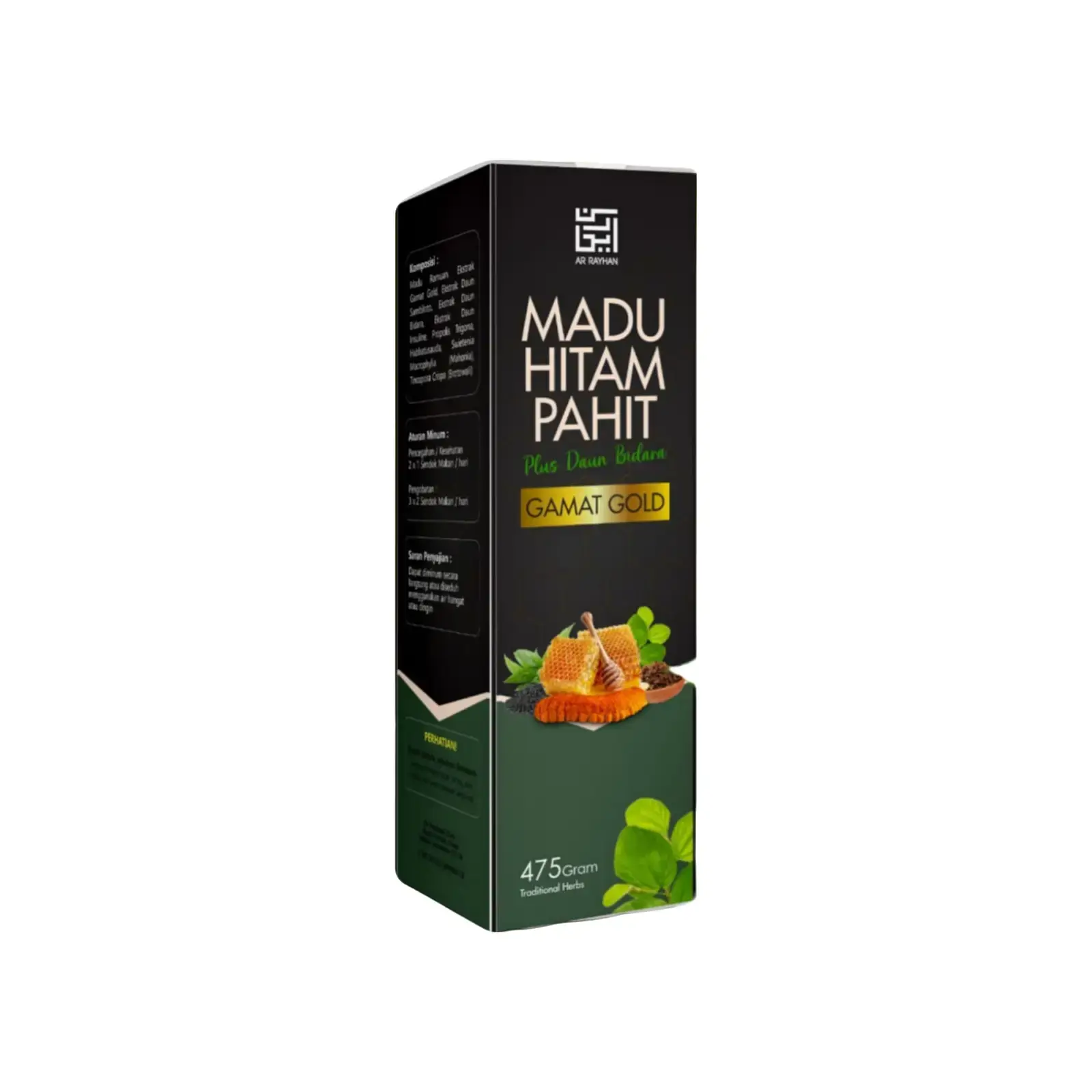 Madu Hitam Pahit plus Daun Bidara Gamat Gold Ar Rayhan 475gram| Atasi Asam Urat , Nyeri Sendi dan Atasi Luka Diabetes  Herbal