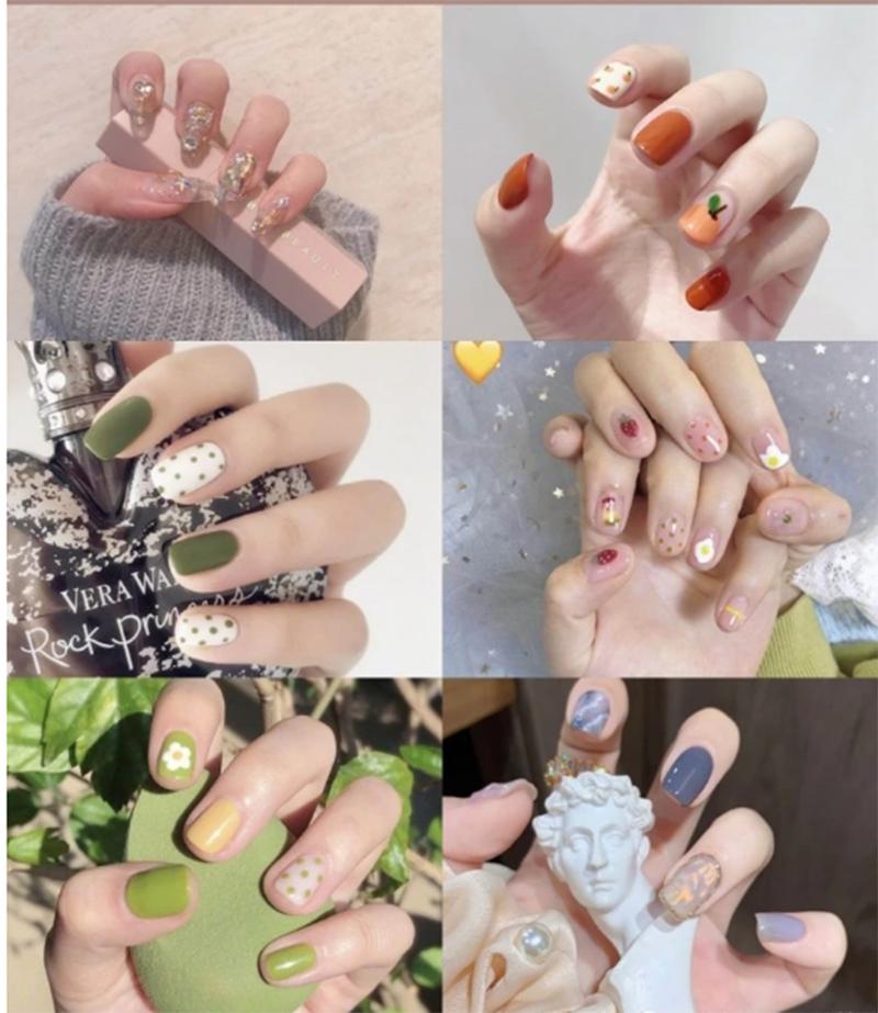 Product Introduction of 2025 pure hand-worn nails, 100 different styles of nails, random blind box, M size, affordable, many styles, fashionable nail stickers. 5