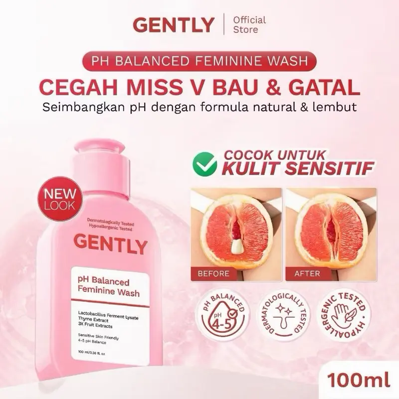 [PB] GENTLY Mamacare pH Balanced Feminine Wash Fruit Series with 3x Fruit Extract - Sabun Pembersih Kewanitaan untuk Mengurangi dari Bau, Gatal, dan Keputihan Ibu Hamil Menyusui Traveling Mudik