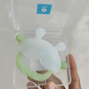 Dr.Spock Teether Bayi BPA Free Bahan Keamanan Silikon Kelas Makanan Mainan Gerinda Gigi Bayi YJ02 Biru Pink Gigitan Sikat