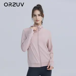 ORZUV Jaket Anti UV Wanita Hoodie Olahraga Sun Protection UPF50+ FSY03 Bahan 88% Polyester 12% Spandeks Kualitas Berkelas Size S-2XL Outdoor
