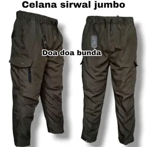 Celana Sirwal Jumbo Pria Dewasa Model Slim fit Bahan Katun Sogo/Celana Pangsi Jumbo Premium Pria Dewasa Model Cargo resleting Panjang Muslim