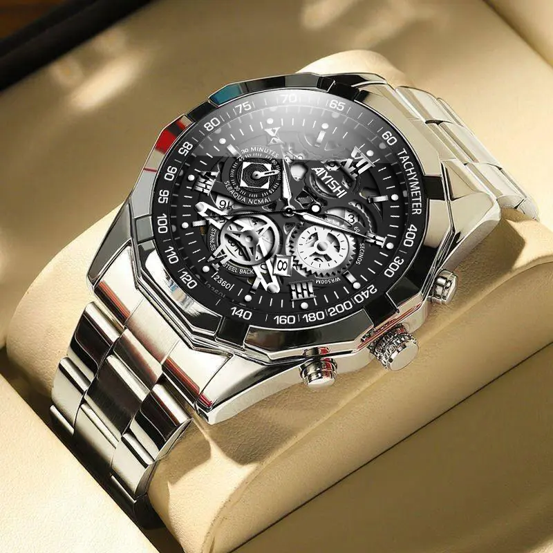 Ditingkatkan-Perak Hitam【Lampu malam+Tahan air】