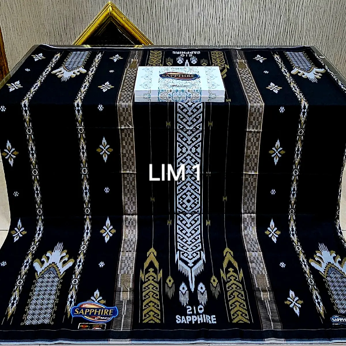 sarung sapphire stk jsr motif songket doby timbul ada kembang nya tidak full bordir mewah murah Muslim Dewasa