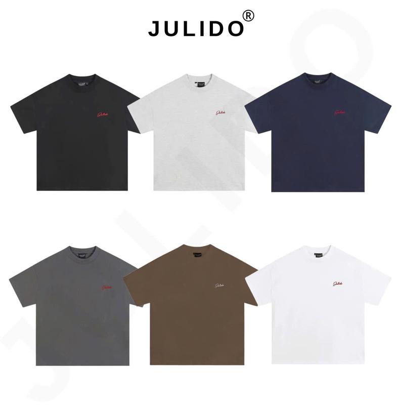 COMBO 2 Áo thun nam nữ JULIDO cổ tròn logo thêu Chất liệu cotton cao cấp, thoáng mát