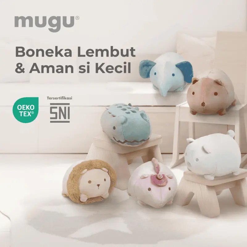 Mooimom x mugu Mainan Bayi Boneka Karakter | Mugu Stuffed Doll 0