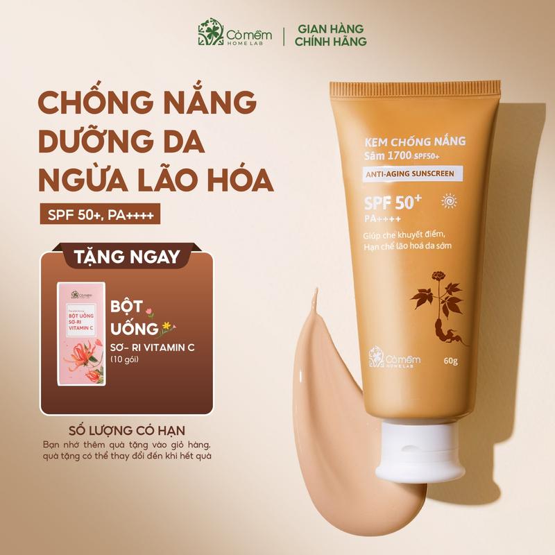 Kem Chống Nắng Sâm 1700 SPF50 PA++++ Ngừa Lão Hoá Bảo Vệ Dưỡng Ẩm Da Cỏ Mềm 60g