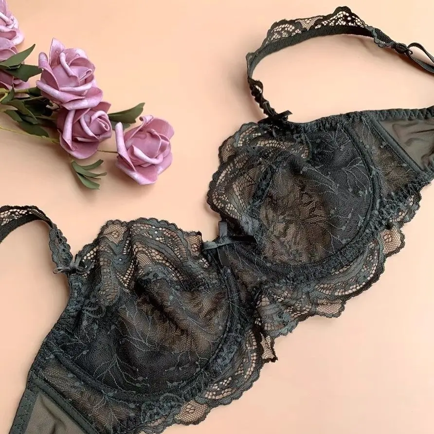 Lingerie Women's ultra-thin sexy lace summer push-up plus size women comfortable breathable breast reduction bra
