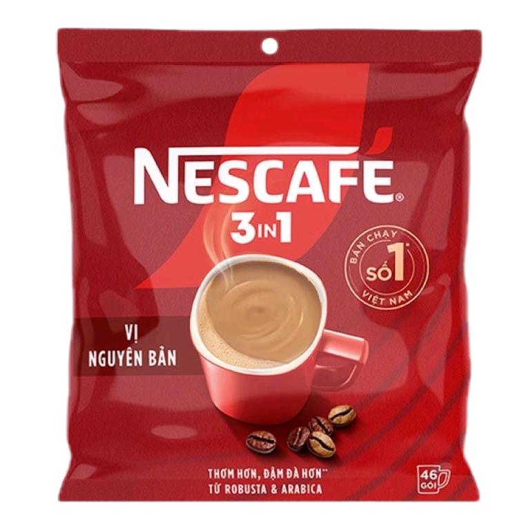 Nescafe Cà phê hòa tan NesCafé 3 in 1 đậm đà hài hòa đỏ tặng thêm 3 gói bịch