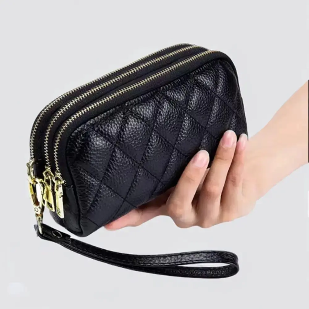 Dompet Wanita Dompet Panjang Dompet  Berkualitas Tinggi Dompet 3 Resleting Bagus Kulit Kartu Uang