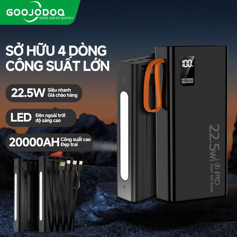 Sạc Dự Phòng, GOOJODOQ × PHAM QUANG LINH, Ngân Hàng Sạc Nhanh 22,5w, Dung Lượng 20000 Mah, Có Chức Năng Hiển Thị LED Và Chức Năng Đèn Pin, Năm 2024