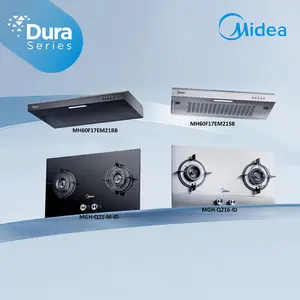 Midea Cooker Hood 60cm + Gas Hob Paket Lengkap/ Range Hood Anti Karat/ Kompor Gas 2 Tungku Efficiency Firepower