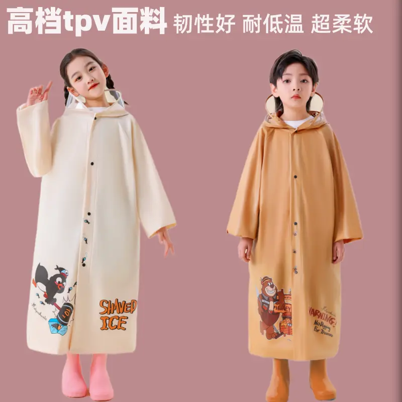 Áo Mưa Trẻ Em, Có Vị Trí Cặp Sách, Áo Mưa Hoạt Hình, Dành Cho Bé Trai Và Bé Gái, Thích Hợp Cho Mẫu Giáo, Thời Trang, Áo Mưa Học Sinh 6