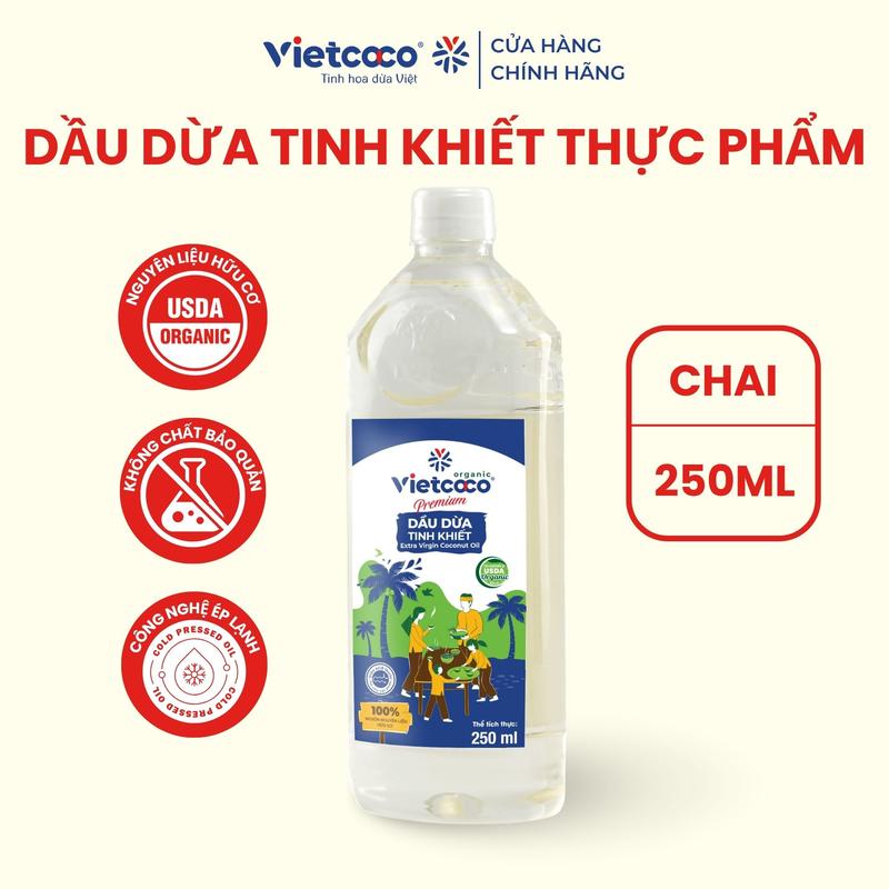 Dầu dừa tinh khiết Organic VIETCOCO - 250ml