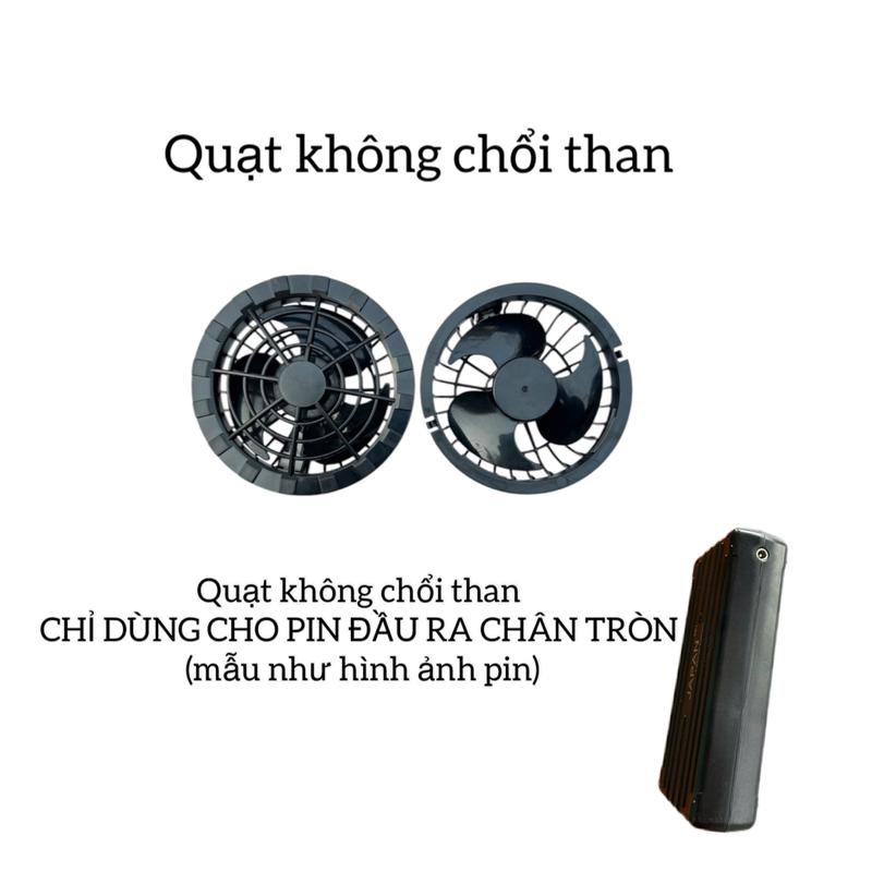 2 quạt lẻ 3 cánh 18v không chổi than gắn áo điều hoà quạt phụ kiện lẻ LƯU Ý CHỈ DÙNG CHO PIN CÓ ĐẦU RA LÀ CHÂN TRÒN