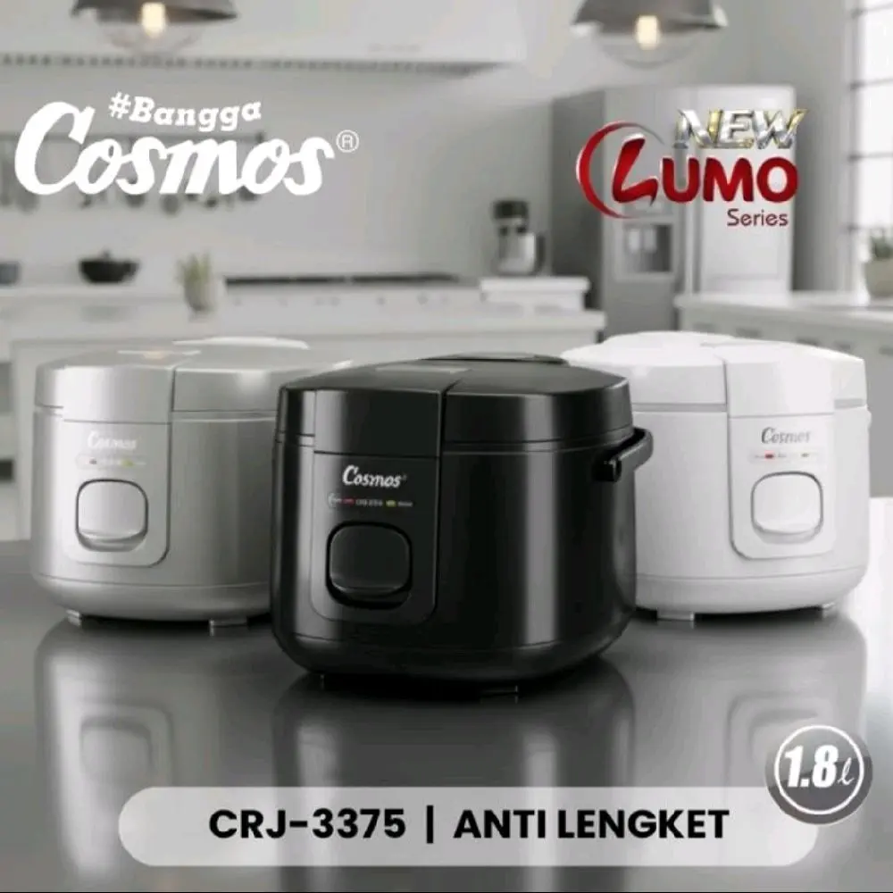COSMOS : CRJ-3375 RICE COOKER MAGIC COM 3IN1 1,8 LITER CRJ 3375 400WATT ANTI LENGKET LUMO SERIES