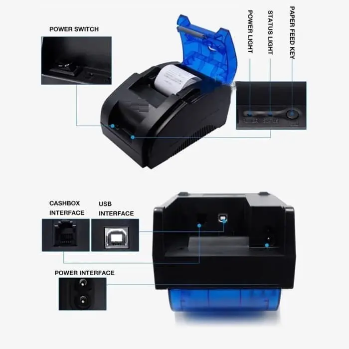 MINI THERMAL PRINTER BLUETOOTH EPPOS EP-RPP02 58MM SUPPORT MOKAPOS 1