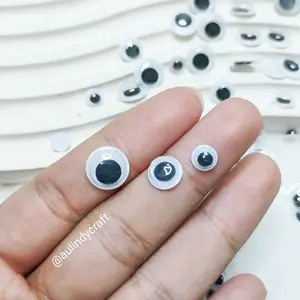 Aulindy - 100pcs Mata Boneka Kocak Plastik Tanpa Perekat 4mm 6mm 8mm 10mm