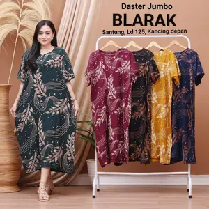 DASTER RAYON JUMBO BUMIL BUSUI LENGAN PENDEK ADEM Kancing depan hidup ibu Menyusui