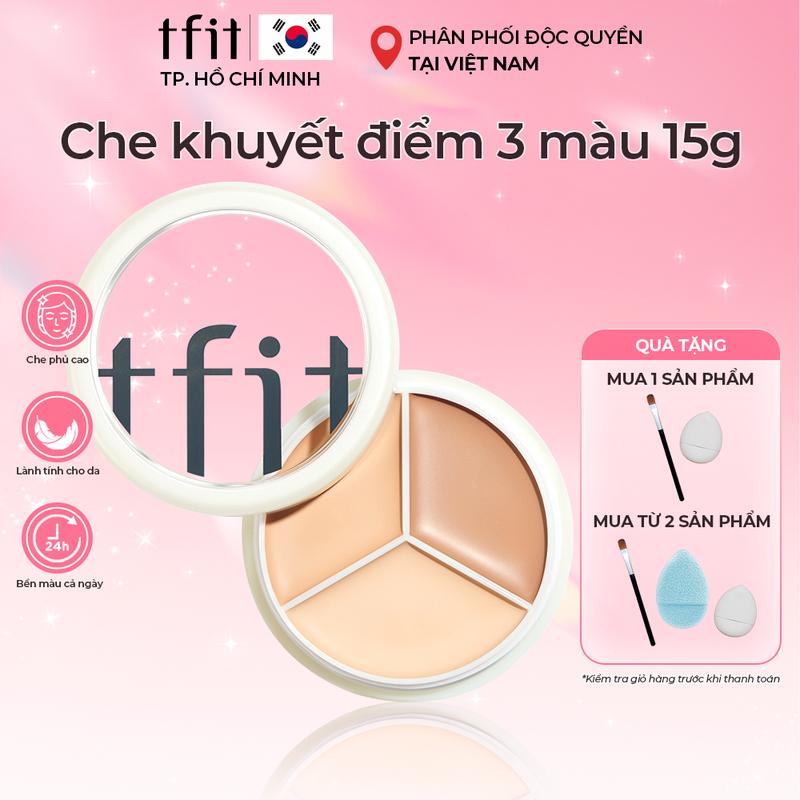 AFF Kem Che Khuyết Điểm TFIT chuẩn Hàn 3 Màu Đa Năng 15g Kháng Nước Lâu Trôi Che Phủ Cao Thích Hợp Che Thâm Mụn Quầng Thâm Mắt Hình Xăm Cho Mọi Loại Da