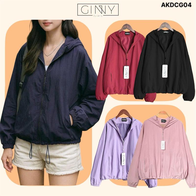 PHIÊN BẢN CAO CẤP Áo Khoác Dù 2 Lớp Trượt Nước Lemon CG04 Dày Dặn Nhẹ Mát Chống Nắng Và Đi Mưa Nhẹ Túi Có Khoá Kéo Và Có Túi Trong Gam Màu Pastel Dễ Mặc Đi Chơi Đi Làm Đi Học Top Jacket Nữ Women