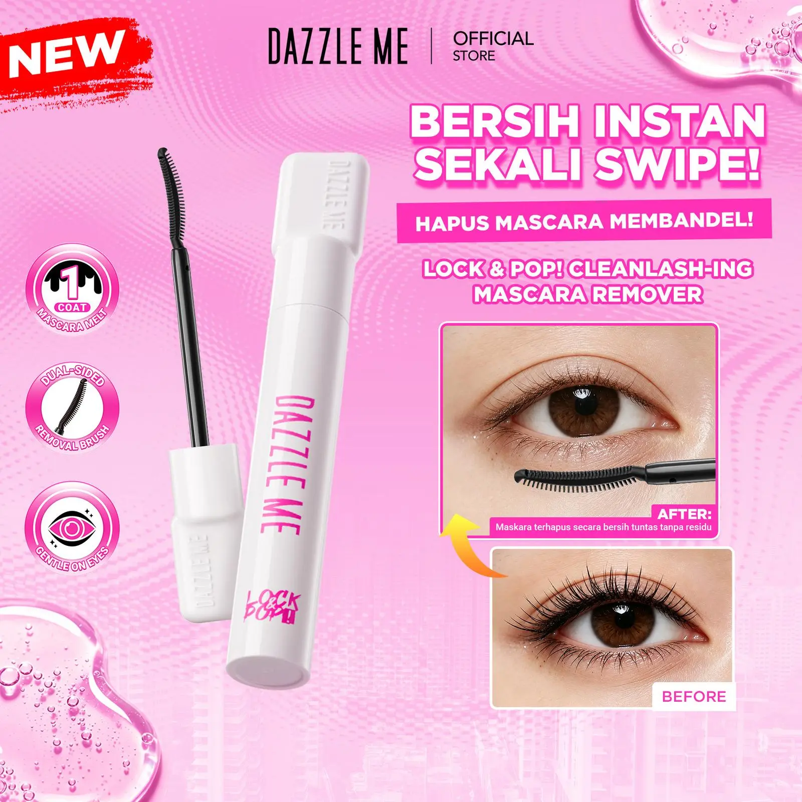 DAZZLE ME Lock & Pop! CLEANlash-ing Mascara Remover - Membersihkan Maskara Waterproof