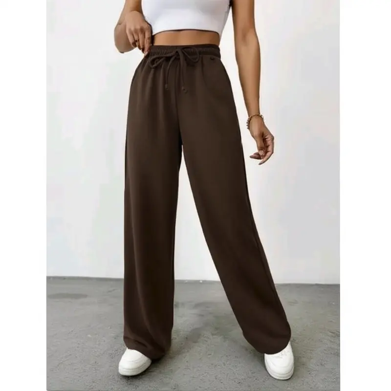 Qeelaand - Loose Pants Unisex Pria Wanita Celana Training Oversize Bahan Katun Flacee Korean Style Pria Wanita Sweatpants Loose Baggy 4