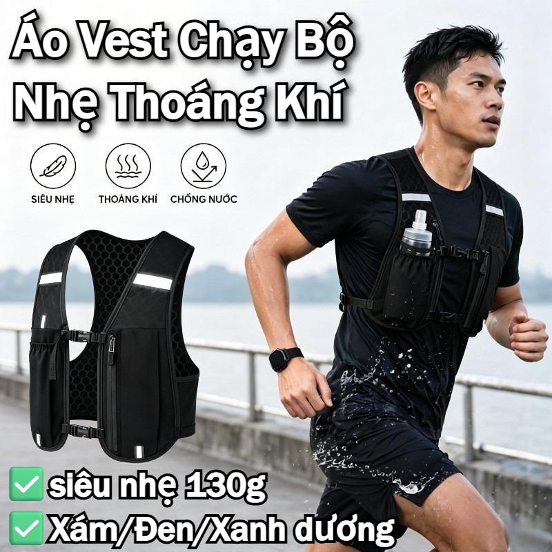 Áo Vest Chạy Bộ Nhẹ Thoáng Khí 130g - Chất Liệu Polyester + Lưới Tổ Ong Chống…