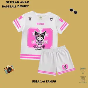 COD Setelan Anak BASEBALL DISNEY CEWE One set Anak by ANAKDISTRO88 Set Distro Basic Anak Motif DISNEY Fashion Celana Baju