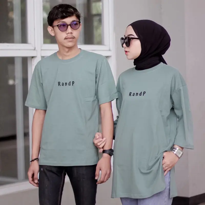 Couple Kaos T-shirt basic tee - Outfit pasangan - Oversize Pendek Soft Combed Lembut Polos