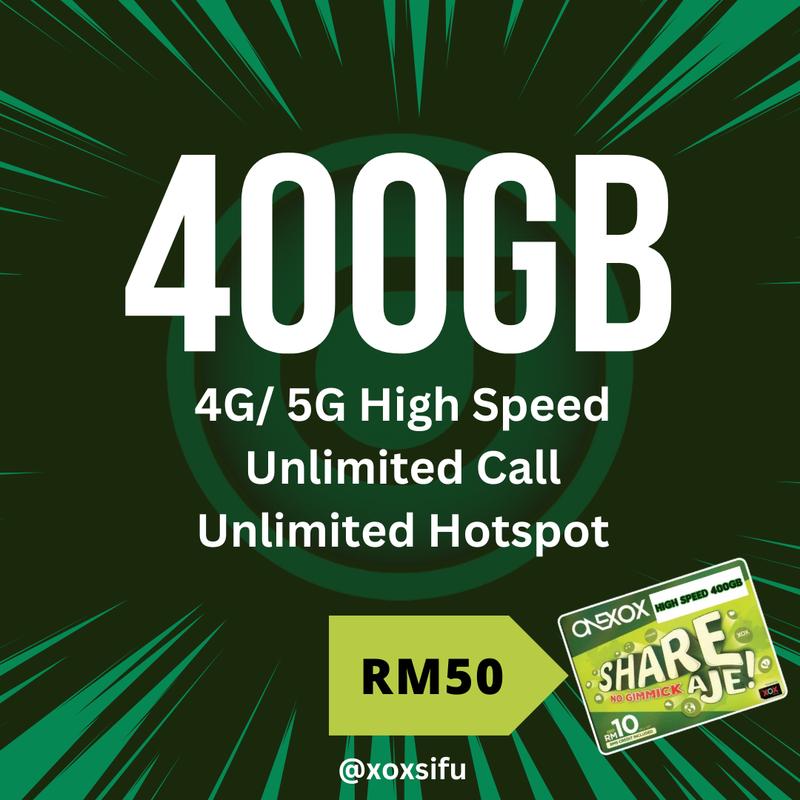 XOX ONEXOX 400GB 4G/5G HIGH SPEED INTERNET PLAN UNLIMITED HOTSPOT ...