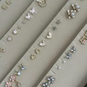 Bebas Pilih Di Live | LoveLove Earrings Heart  Pearl | Live Only