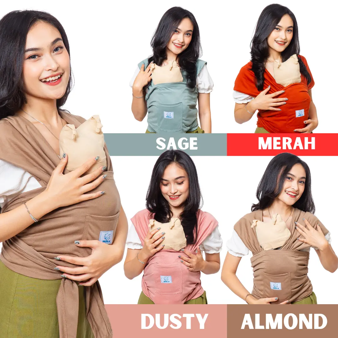 OROK.id Gendongan Bayi  Depan M Shape Geos Baby Instan Baby Wrap 3in1 CShape JShape Lengkap Dengan Sashbelt