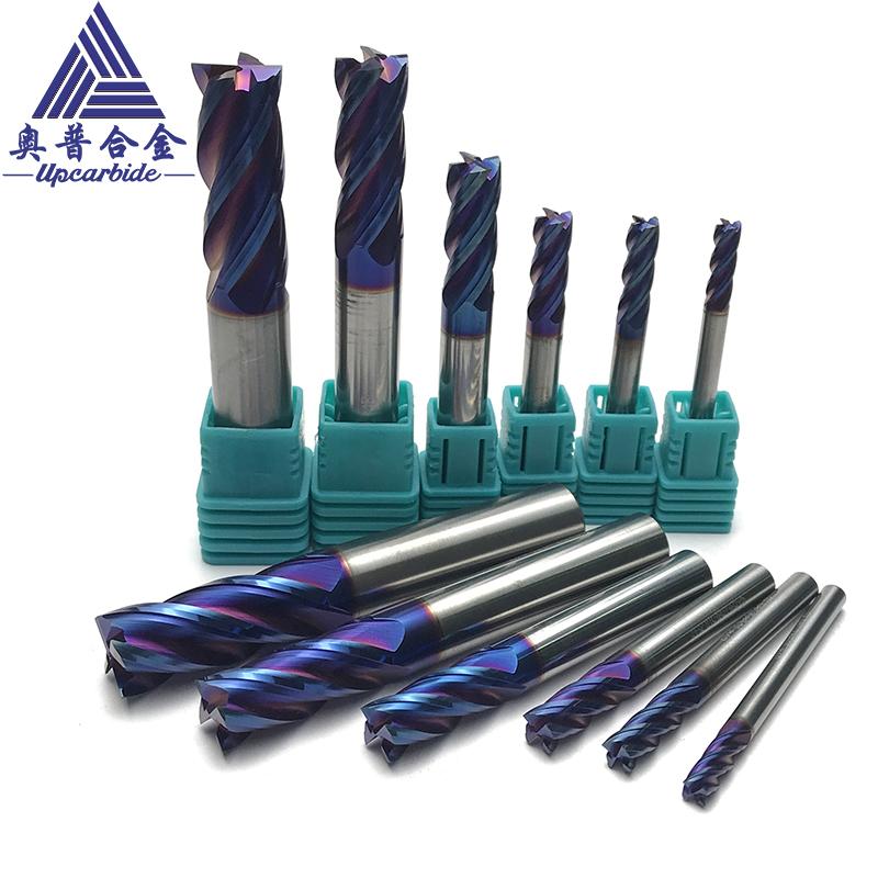 55HRC 4 Flutes Full Sizes Tungsten Carbide Flat End Mills 1