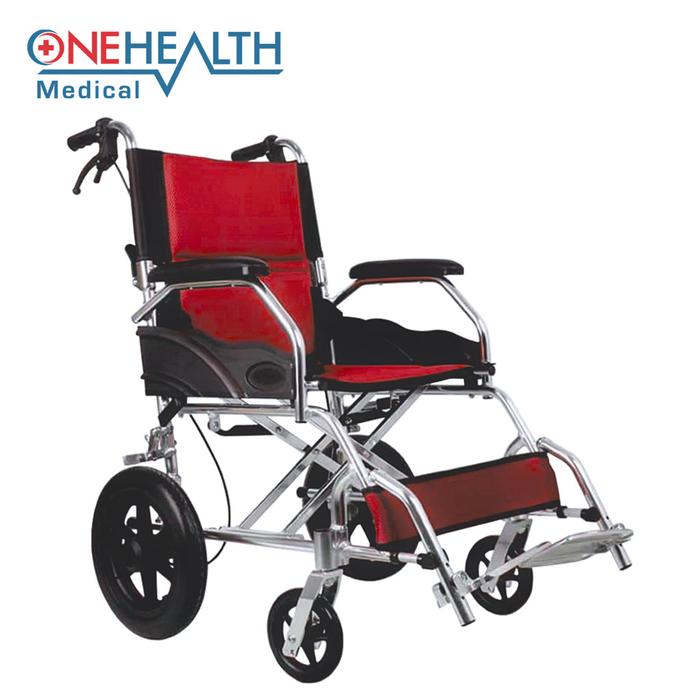 Gambar Onehealth Kursi Roda Travel Wheelchair Maks 100 Kg + Tas DY813/DY-813/DY 813 - Merah dari Onehealth Indonesia Kab. Tangerang 4 Tokopedia