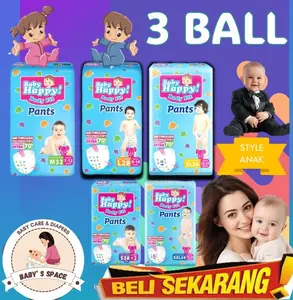 [2 BALL & 3 BALL ] BABY HAPPY JUMBO S40/ M32/L28/XL26/XXL24/S56/M48/L42/XL38/XXL34 Bagus