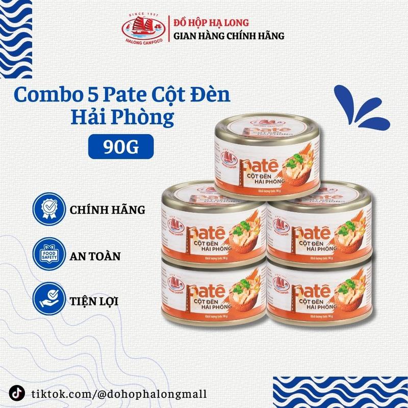 hộp nhỏ Combo 5 Pate Cột Đèn Hải Phòng 90G - Đồ Hộp Hạ Long