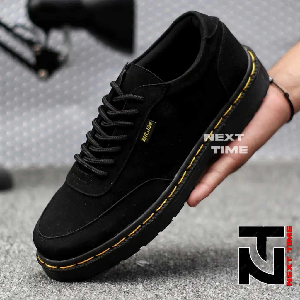 NXT Bazren Sepatu Pantofel Docmart Pria Hitam Kerja Formal Original