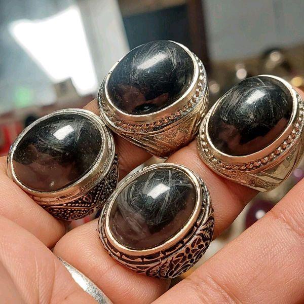Cincin Pria Bulu Macan Bulugoyang  nempel magnet obsidian Ring Alpaka Super dengan Desain Eksklusif dan Kualitas Terbaik