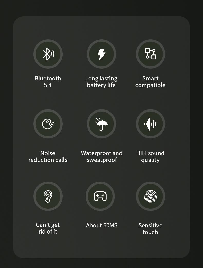 Jeep JP-EC003 Headphone Klip Telinga Nirkabel Bluetooth 5.4 Earbud Telinga Terbuka dengan Mikrofon untuk Olahraga Lari