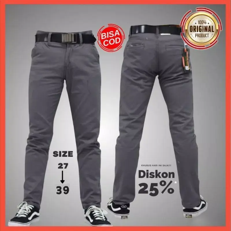 CELANA PRIA CHINO Slim fit Panjang Kerjakantor Santai Liburan Cowok Gentleman Boy