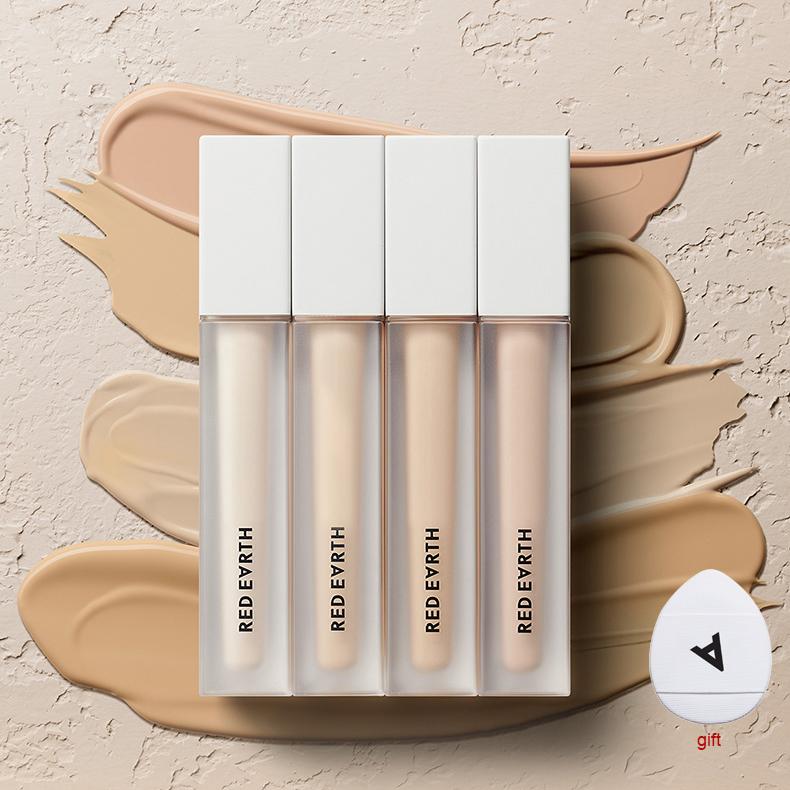 Red earth Kem Che Khuyết Điểm Trang Điểm, Màu Đất Đỏ, Chất Lỏng, Làm Sáng, Che Phủ Hoàn Toàn, Che Phủ Vết Thâm, Vết Mụn, Quầng Thâm, Lâu Trôi, Mỹ Phẩm, Che Phủ Trung Bình Thu Nhỏ Lỗ Chân Lông, Dưỡng Ẩm, Kem Cosmetic