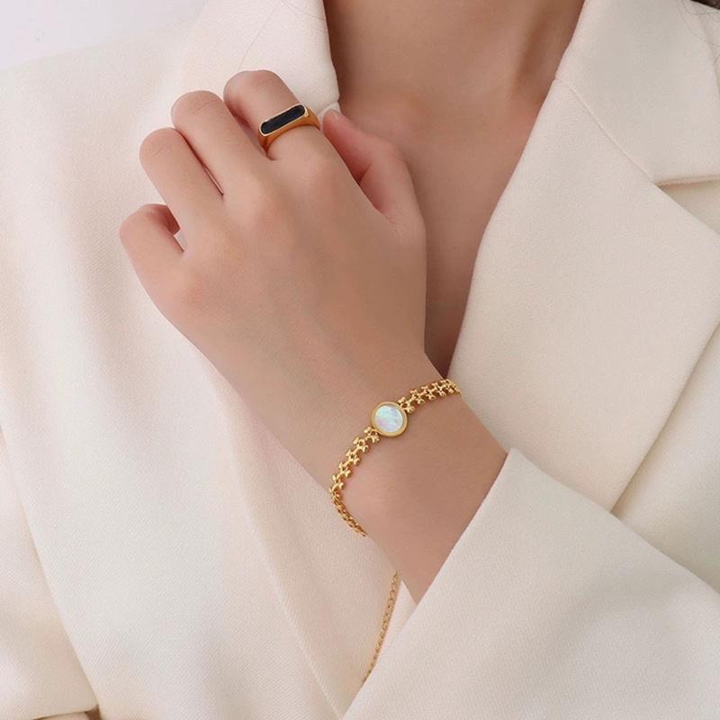 Product Introduction of 【 48 Styles】 Titanium Steel Gold Bracelet ,  Not Fade Bracelet for Women Stainless Bracelet Rose Gold Accessories 20
