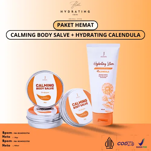 Hydrating Lotion Calendula By Jevarine + Calming Body Salve Membantu Malash Kulit Ruam Dan Sensitive Body Lotion