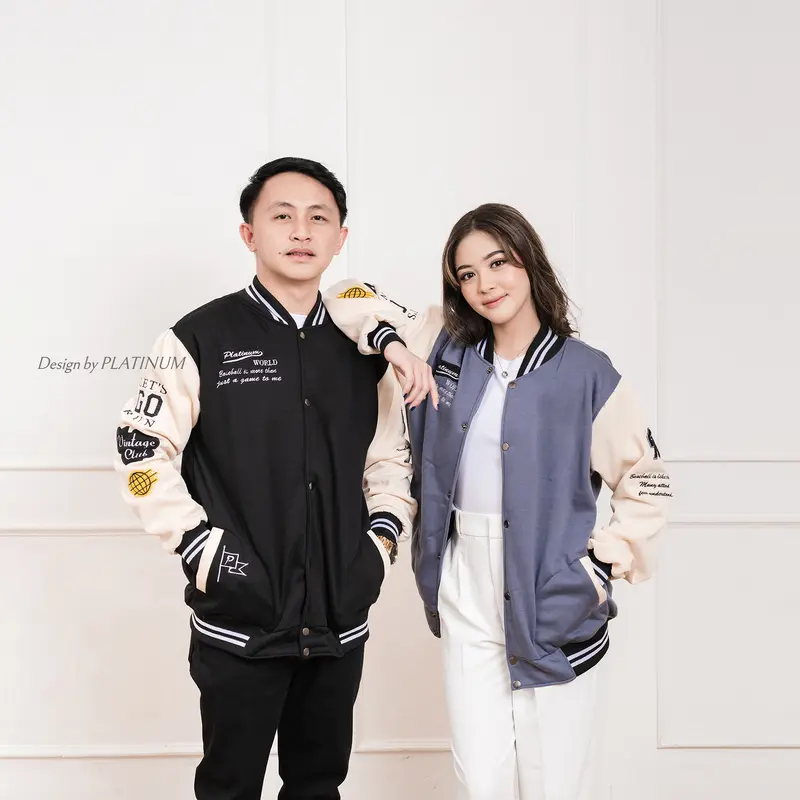 PLATINUM WORLD Jacket Varsity RV Full Bordir Premium Outerwear Varsity Jacket Baseball East Team 9X. 2