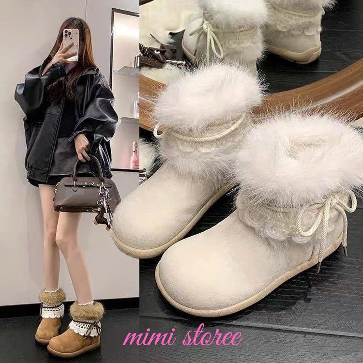Giày bốt lông ấm mùa đông nữ -Bốt giày đi tuyết MSP J-10 - mềm mại dễ thương phong cách Hàn Quốc