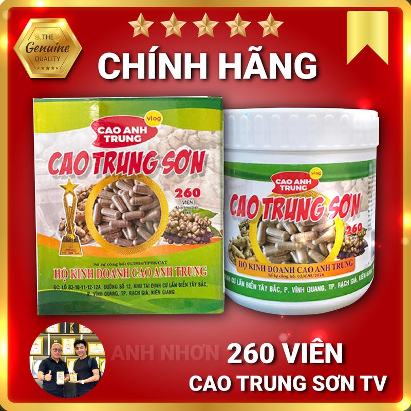 Hũ 260 viên uống Cao Trung Sơn (Bột ngải đen +Bột ngải chống độc)
