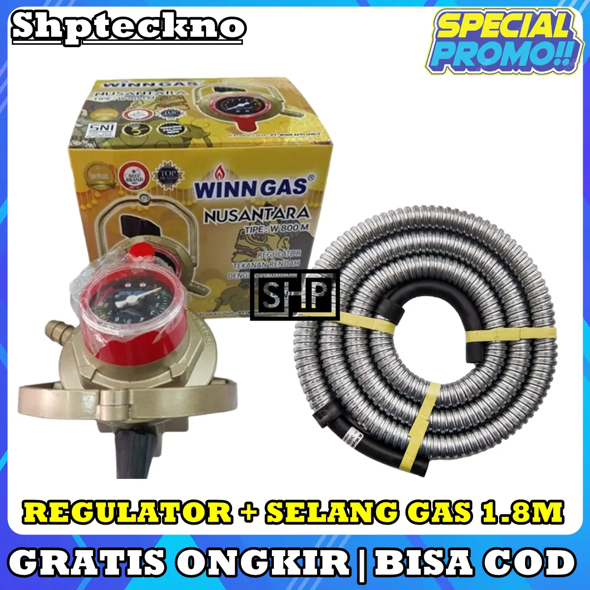 PROMO Winn Gas W800 Meter Nusantara GOLD + Selang Gas 1.8 Meter