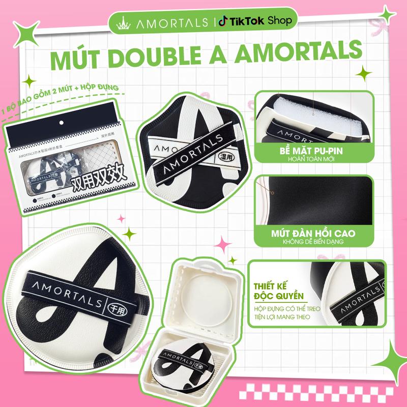 《Amortals.Vietnam》Mút Trang Điểm AMORTALS AA Cao Cấp Tán Kem Nền Cushion Dùng Khô Và Ướt